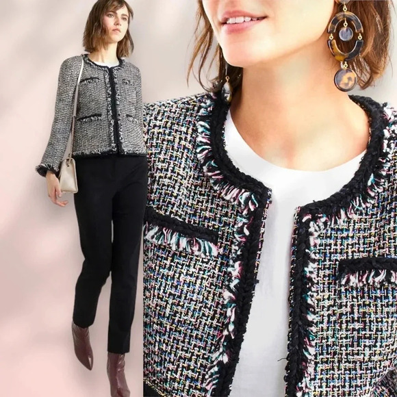 J CREW LADY JACKET Metallic Tweed Multicolored Size 10 - Picture 5 of 17